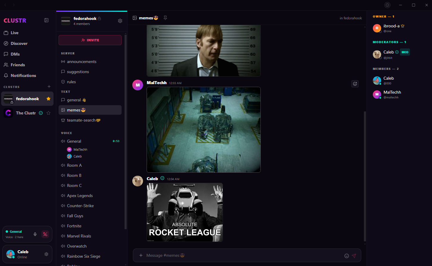 Clustr app — voice rooms, chat, and live streaming